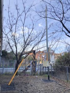 愛知県清須市の仮設現場にて仮設電源（臨時電灯及び臨時電力契約）の引込電気工事